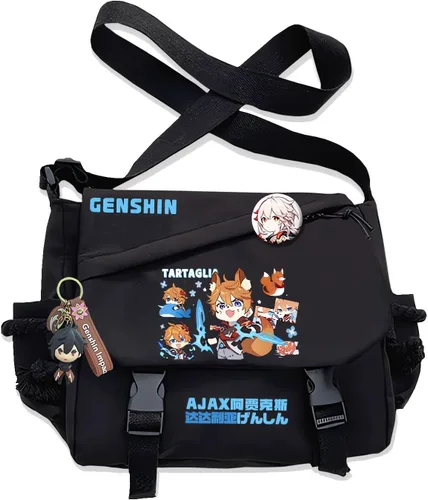 Vista 5 de Bolso Furina Crossbody Bag Single Shoulder Bag Adulto Anime 3D Print Mochila Negro Bolsa