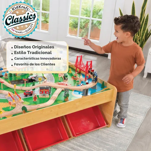 Vista 2 de KidKraft, Mesa y Set de Tren de cataratas