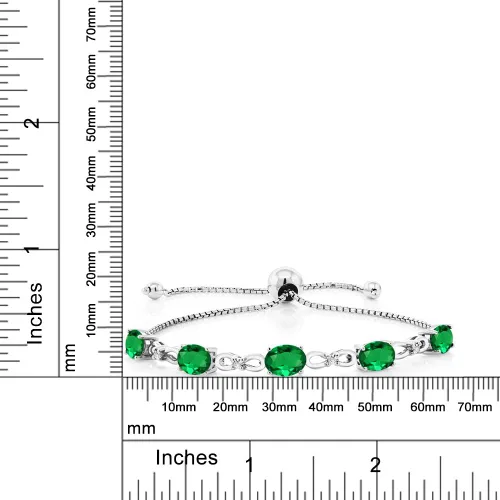 Vista 92 de Gem Stone King Pulsera de tenis de diamantes cultivados en laboratorio con piedra natal de 3-6 quilates para mujer, plata de ley 925, ovalada