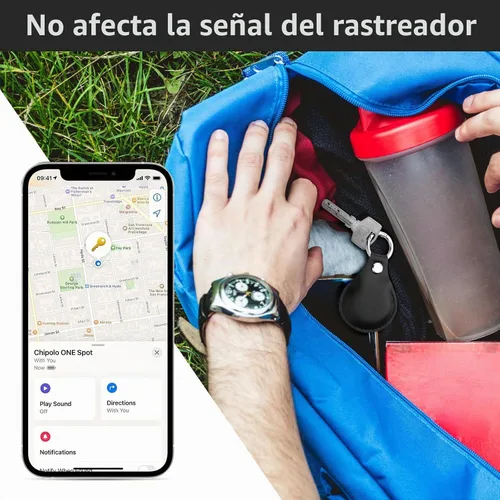 Vista 6 de Funda para Chipolo POP Tracker Tag, soporte de cuero PU