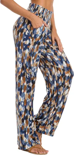 Vista 3 de Urban CoCo - Pantalones de estilo Palazzo y bohemios para mujer pantalones de pierna ancha