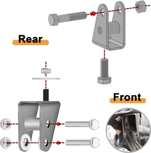 Vista 3 de WeiSen Kit de elevación de choque ATV de 2 pulgadas, elevación de suspensión delantera y trasera compatible con Honda TRX300 FourTrax 1993-2000