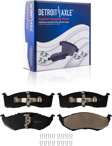 Vista 121 de Detroit Axle - Pastillas de freno de cerámica delanteras Reemplazo de pinza de freno derecha para Dodge Ram 1500 Dakota, Ram 1500 Classic - Juego