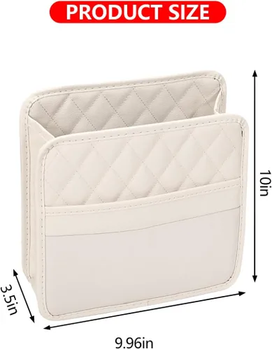Vista 2 de Mandark Organizador de respaldo de asiento de automóvil, cuero PU, bolsillo de almacenamiento colgante para asiento trasero del vehículo, accesorios