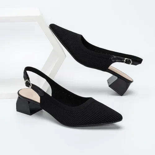 Vista 2 de youngshow Zapatos de tacón bajo para mujer, cómodos zapatos de tacón bajo para mujer, zapatos de vestir casuales para trabajo y oficina