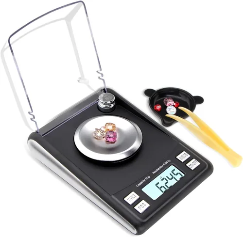 Vista 7 de Fuzion Báscula miligramos de 50/0.00 oz, escala de mg con peso cal de 0.71 oz, microescala, báscula de polvo para recargar