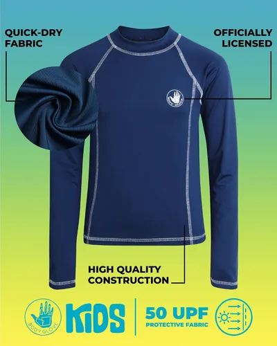 Vista 2 de Body Glove Camiseta de protección contra erupciones para niños UPF 50+ de secado rápido protección solar y arena Trajes de baño para niños (5-14)