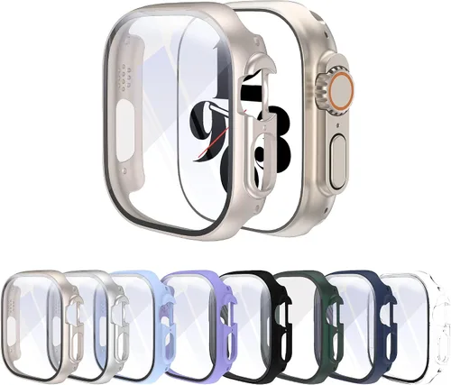 Vista 8 de Funda rígida de policarbonato compatible con Apple Watch Series 7/8/9 de 1.614 pulgadas, carcasa protectora completa con protector de pantalla