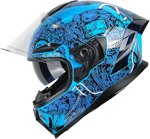 Vista 24 de 1Storm Casco Integral para Motocicleta DOT para Adultos, Motocicleta de Calle, Doble Visera, Protector Solar Interior con un Escudo Transparente Un