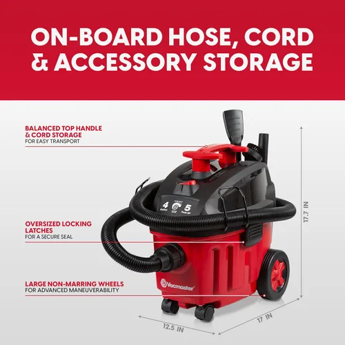 Vista 7 de Vacmaster Aspiradora doméstica húmeda/seca de 4 galones y 5 HP de potencia máxima - VF408B 1101