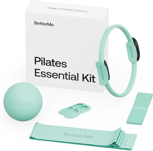 Vista 16 de BetterMe Pilates Essential Kit - Pilates Ring, Long Resistance Bands, Pilates Loop Bands, Ball and More - Complete Home Pilates Kit for Women