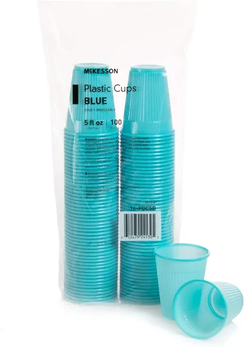 Vista 7 de McKesson Vasos de plástico desechables, vasos para beber, polipropileno, azul, 5 onzas, 100