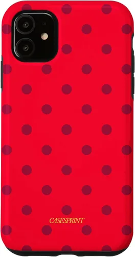 Vista 8 de Carcasa para iPhone 17 con diseño de lunares de sandía rojos