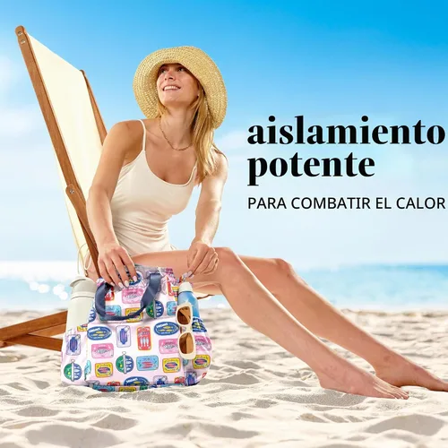 Vista 7 de Fit & Fresh Cromwell Bolsa de Almuerzo con Cordón para Mujeres, Juego Completo de Almuerzo con 2 Contenedores, Resistente a las Manchas, Resistente