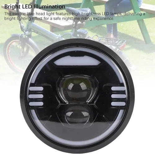 Vista 2 de SUNGOOYUE Faro eléctrico para bicicleta, luz frontal LED brillante iluminación para conducción nocturna ABS vivienda fácil instalación kit