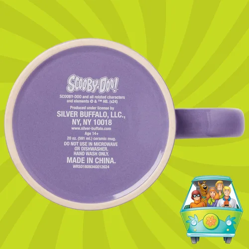 Vista 7 de Taza de cerámica con purpurina Silver Buffalo Scooby-Doo con Scooby-Doo y Shaggy, 20 onzas Casa Scooby Doo