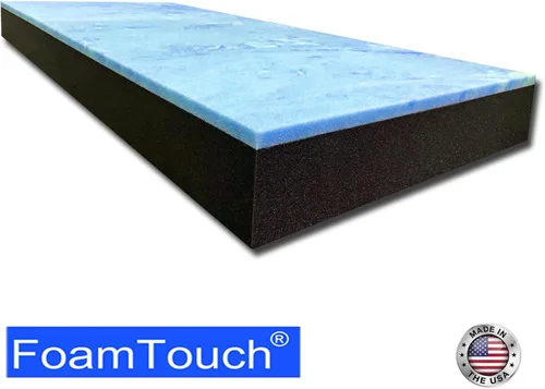 Vista 3 de FoamTouch Colchón litera de 6 x 28 x 72 pulgadas, espuma viscoelástica de gel sobre espuma de carbón de alta densidad, repuesto de colchón