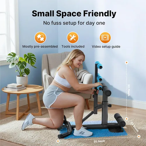 Vista 8 de MERACH Deep Squat Machine for Women, Adjustable Glutes Trainer Machine, Core & Leg Exercise, Push Up Board Workout Equipment at Home Gym
