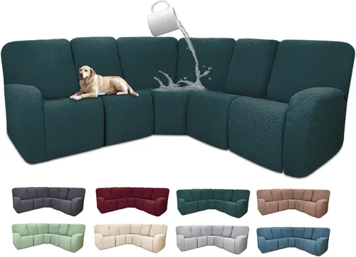 Vista 109 de Fundas de sofá reclinable seccional 100% impermeables para sofá reclinable en forma de L, funda de sofá modular de esquina en forma de L, fundas