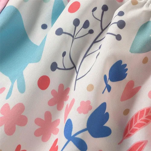 Vista 7 de LittleSpring Conjunto de 3 piezas de ropa de verano para niña con volantes, falda y diadema
