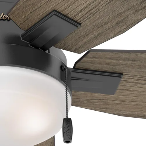 Vista 6 de Hunter Ventilador de techo contemporáneo negro mate de 46 pulgadas con kit de luces (renovado)