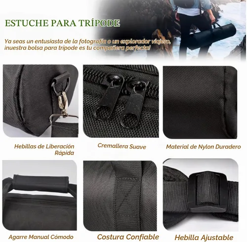 Vista 4 de BLIRITEL Funda de transporte para trípode de 27.6 pulgadas, bolsa de trípode acolchada resistente con correa para el hombro para soporte ligero