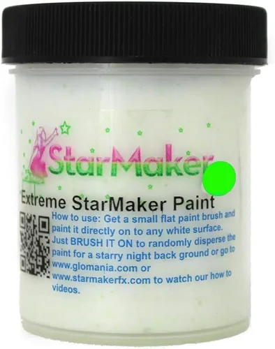 Vista 2 de StarMaker Extreme FX - Pintura reactiva a los rayos UV invisible de cristal grande que brilla en la oscuridad (verde)