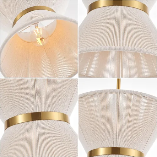 Vista 7 de Lámpara colgante bohemia tejida a mano, mini candelabro costero, moderno, ajustable, de transición, minimalista, accesorios de iluminación colgantes