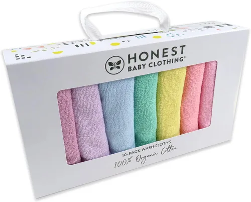 Vista 2 de HonestBaby - Paquete de 10 paños de tela de toalla en caja de regalo para bebés, niños y niñas, paquete de 10 unidades, rosa claro, talla única