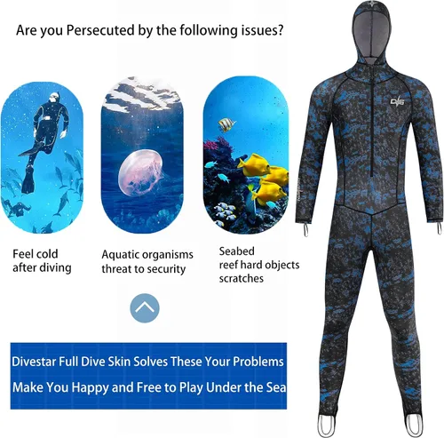 Vista 5 de Traje de baño de cuerpo completo para hombres y mujeres, traje de baño de manga larga con protección UV, surf, natación, buceo, esnórquel, trajes