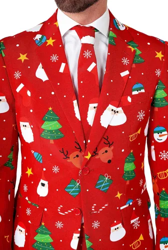 Vista 8 de Opposuits Men's Christmas Suit - Festive X-Mas Holiday Outfit - includes Blazer, Pants - Tie