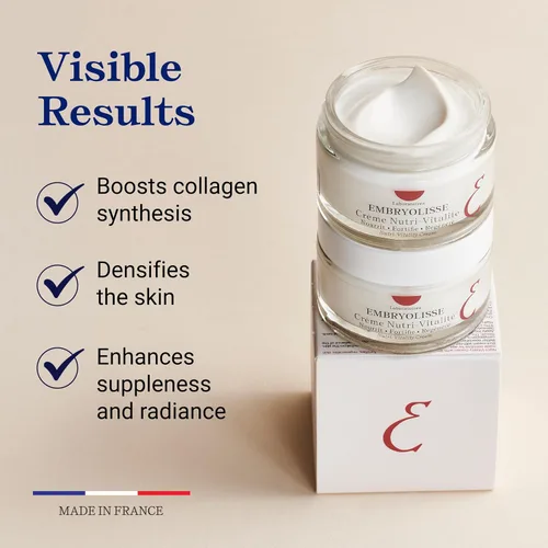 Vista 3 de Embryolisse Nutri-Vitality - Crema facial que desafía la edad, hidratante que soporta el colágeno para pieles maduras y sensibles con extracto