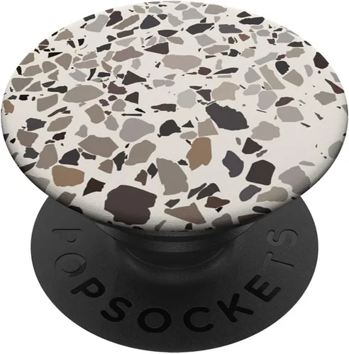 Vista 6 de Terrazo Estético Abstracto Tonos Tierra Neutros Beige PopSockets MagSafe PopGrip para iPhone