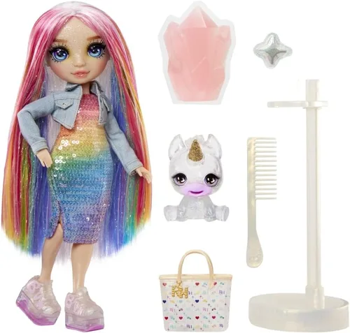 Vista 5 de RAINBOW HIGH Muñeca de moda con kit de slime y mascota - Amaya (arcoíris) - Muñeca centelleante de 11.0 in con ciervos con purpurina para bricolaje