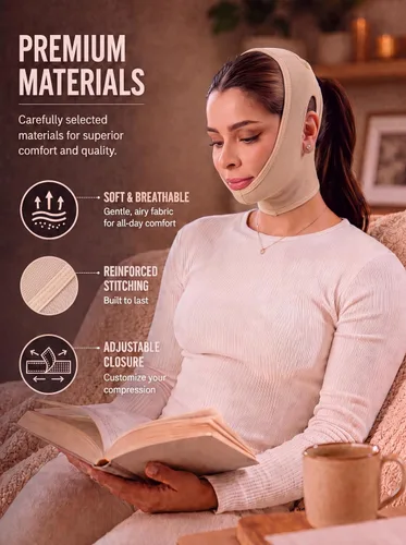 Vista 8 de Shape Concept 301 - Correa de mentón, banda de soporte, cuello y cara, alta compresión Vendaje cervical, post cirugía, lifting facial recuperación
