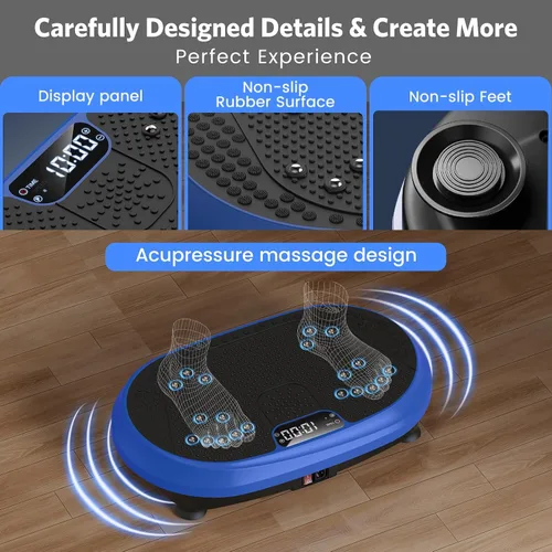 Vista 9 de HVX Vibration Plate Exercise Machine for Lymphatic Drainage, Vibrating Fitness Platform 450 lbs Capacity Full Body Shaker Workout Equipment