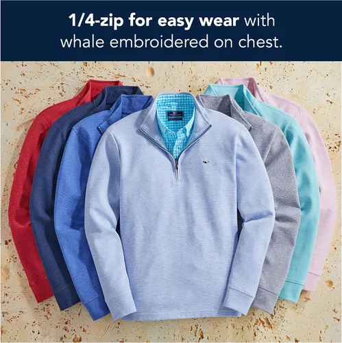 Vista 5 de vineyard vines Suéter con cremallera de un cuarto para hombre