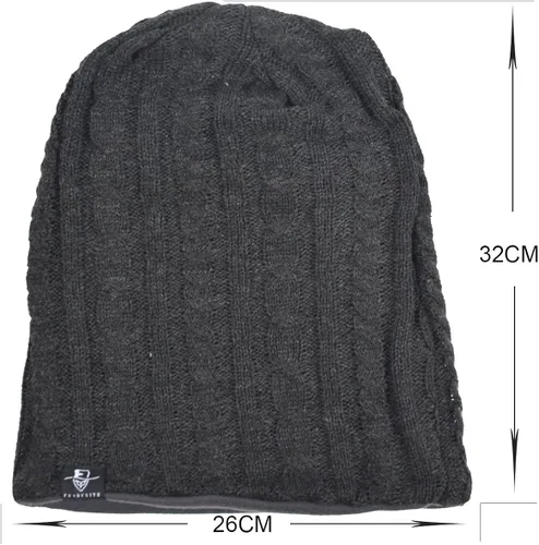 Vista 4 de VECRY Gorro de calavera para hombre largo y holgado hip-hop para invierno verano