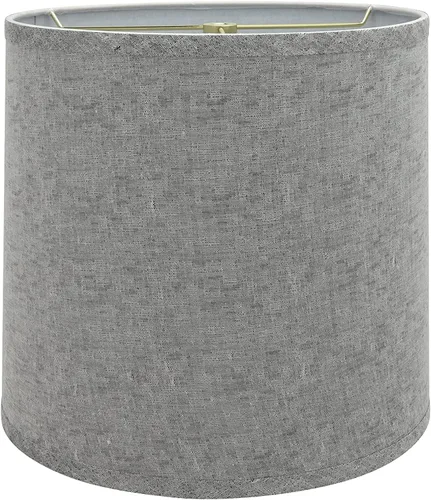Vista 2 de Aspen Creative 32502A Pantalla de lámpara de construcción de araña en forma de tambor de transición (cilindro) en gris, 13 pulgadas de ancho