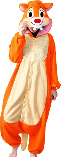 Vista 2 de Pijama unisex para adultos, disfraz de animal ardilla para Halloween