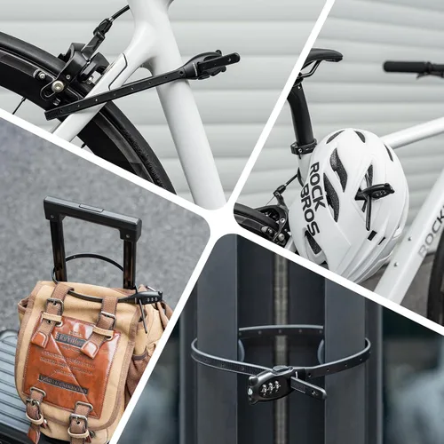 Vista 5 de ROCKBROS Cerradura de bicicleta con brida de cremallera, cerradura de cable pequeño, cerraduras ligeras para gabinete de refrigerador