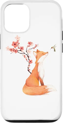 Vista 28 de The Cute Fox and Hummingbird Cherry Blossom Flower Present Case for iPhone 17