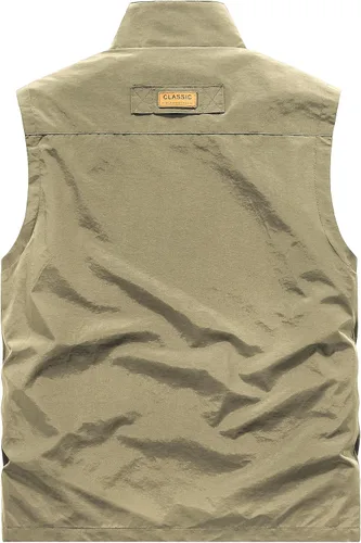 Vista 3 de Gihuo Chaleco de pesca ligero de secado rápido para hombre con múltiples bolsillos