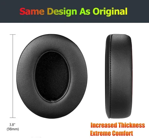 Vista 5 de Beats Studio 3 Almohadillas para los oídos, almohadillas de repuesto de piel con proteína de espuma viscoelástica, almohadillas de repuesto