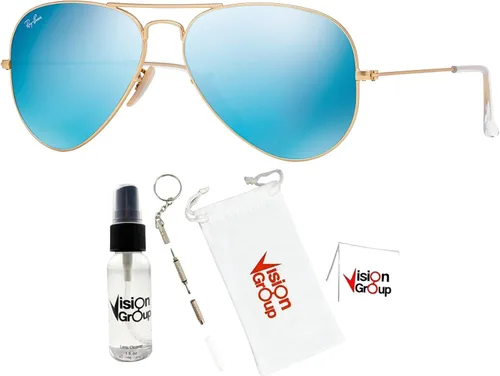 Vista 2 de Ray-Ban RB3025 - Gafas de sol de aviador de metal + paquete de accesorios Vision Group