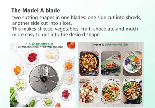 Vista 3 de Cortador multifuncional de verduras y queso, cortador grueso y fino, adecuado para Thermomix tm6, pelador de verduras, juego de pared de acero