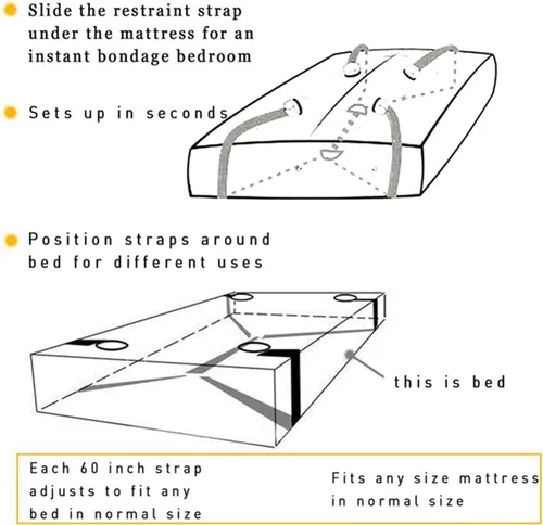 Vista 3 de Sujetadores de cama para parejas, lazos sexuales para tobillos y muñecas, correas de cama King para adultos, colchón de juego, puños de piernas