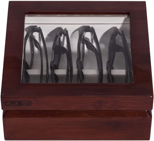 Vista 9 de OYOBox Mini Luxury Eyewear Organizer, Wood Display Box for Glasses + Sunglasses Negro
