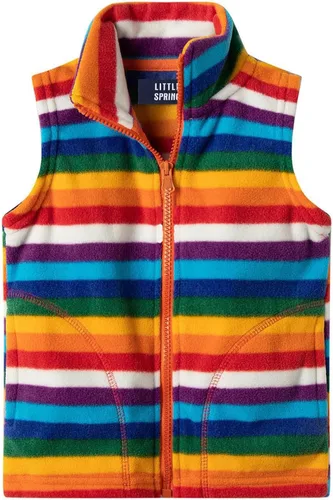 Vista 17 de LittleSpring Boys Girls Fleece Vest Sleeveless Jacket Full-Zip Fall Winter Warm Outerwear Negro