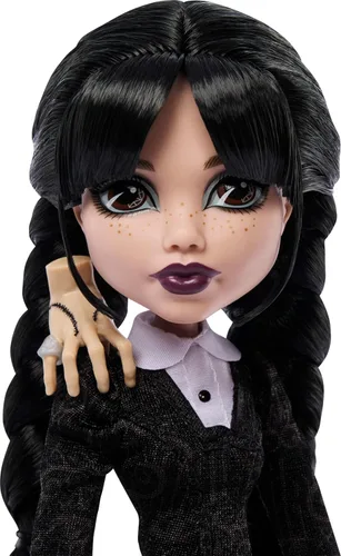 Vista 2 de Monster High x Muñeca Wednesday Addams en vestido negro
